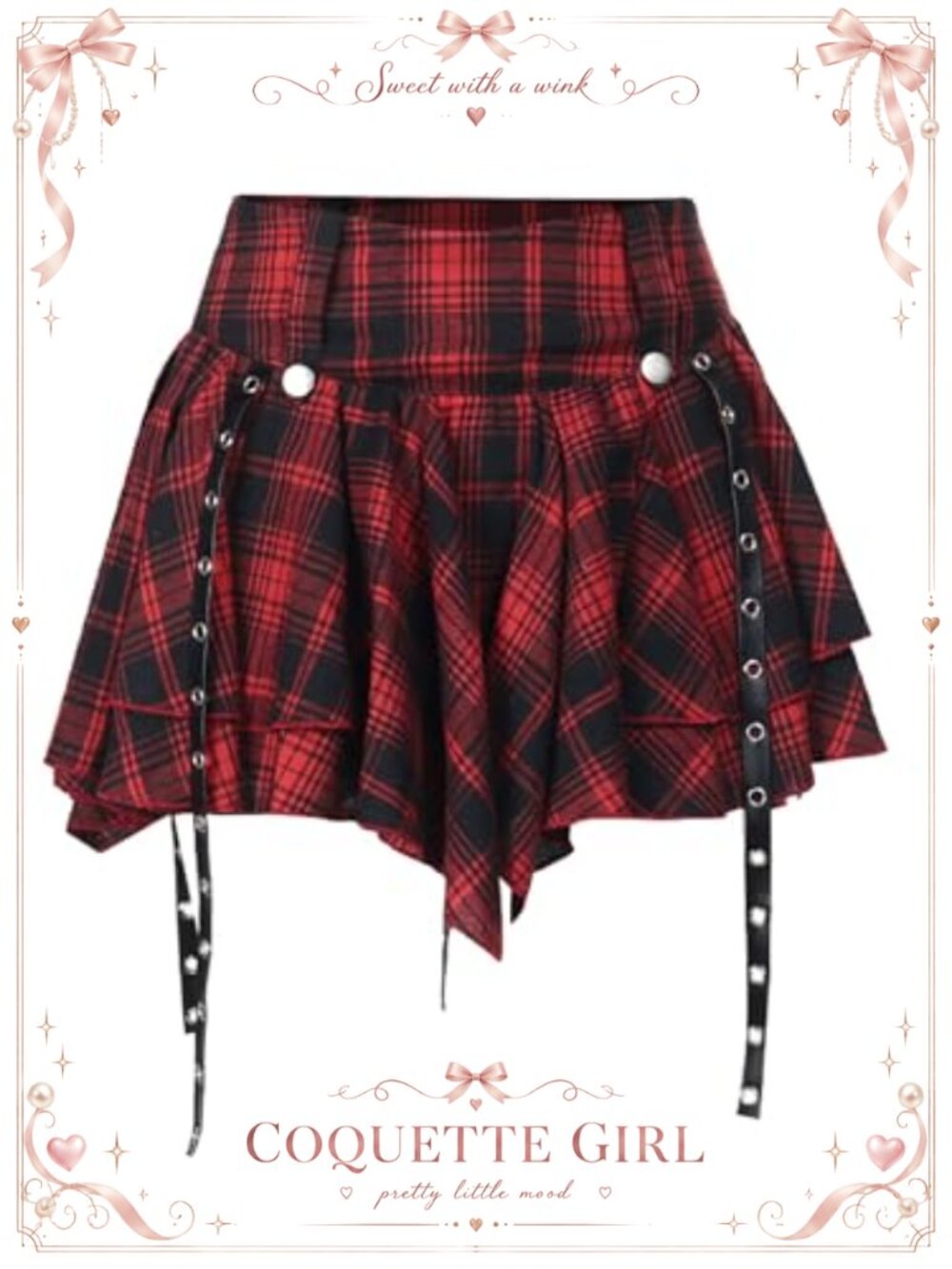 Womens Goth Punk Plaid Mini Skirt Pleated High Waisted Skort